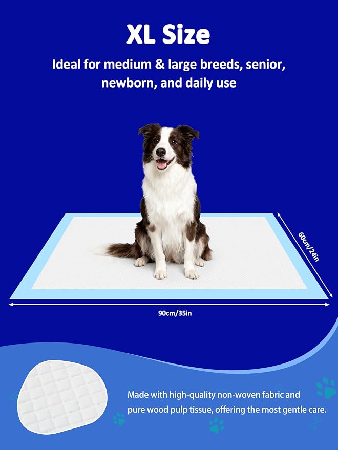 Ownpets Dog Training XL Extra Large Pad 35’’ x 32’’, Leak-Proof 6-Layer Pet Potty Training Pads Pee Pads with Quick-Dry Surface for Pets, Puppies, Adult, Sick & Aging Dogs, 40 Counts