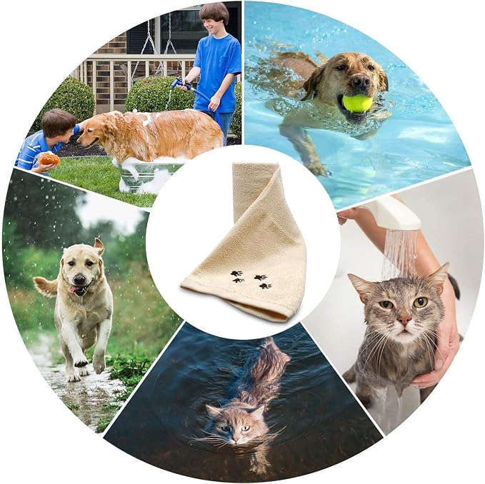 DAN RIVER Dog Towel - Pack of 1, 100% Cotton, 20x40, Ultra Soft 450 GSM, Super Absorbent & Quick Drying Towel for Dogs, Cats, and Other Pets, Shortbread.
