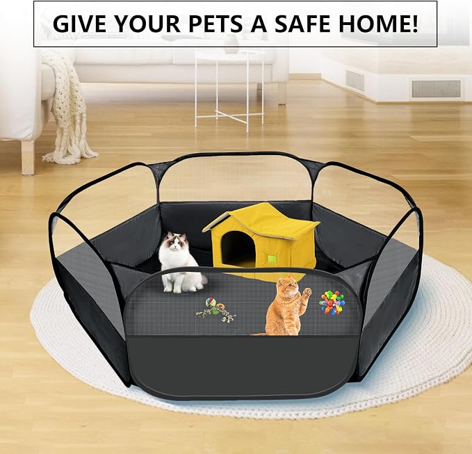 Quick Setup Small Pet Tent with Strong Cloth and Visible Net Suitable for Kittens Puppies and Ferrets Indoor Fun Indoor Outdoor Pet Pen
