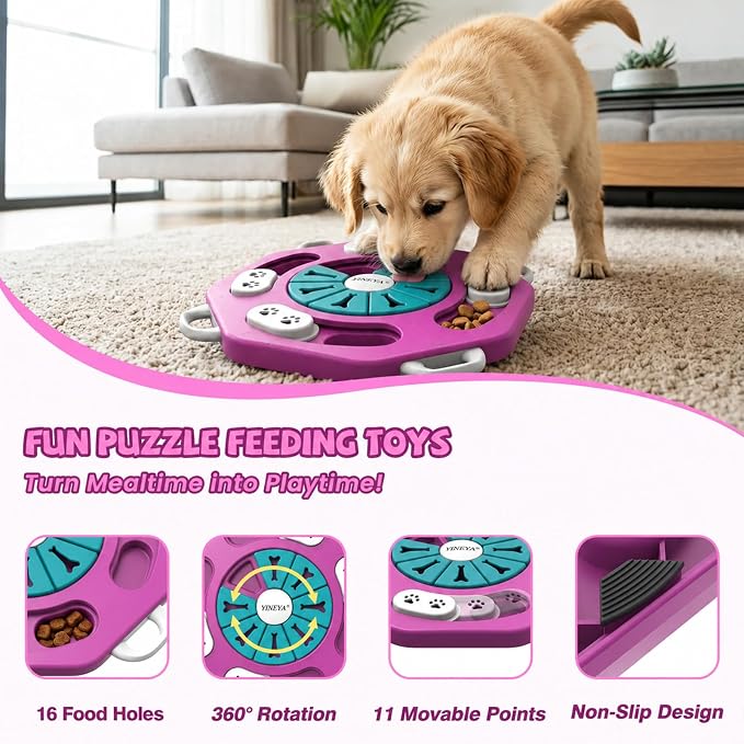 YINEYA Dog Puzzle Toy, Enrichment Toys for Dogs Mental Stimulation | Interactive Treat Brain Games, Treat Dispensing, Keep Them Busy, Training IQ, for Puppy, Small, Medium, Cats
