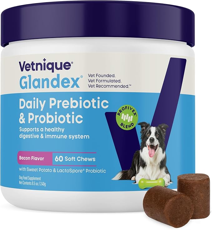 Vetnique Glandex Probiotic Soft Chews for Dogs - 60ct, Bacon Flavor