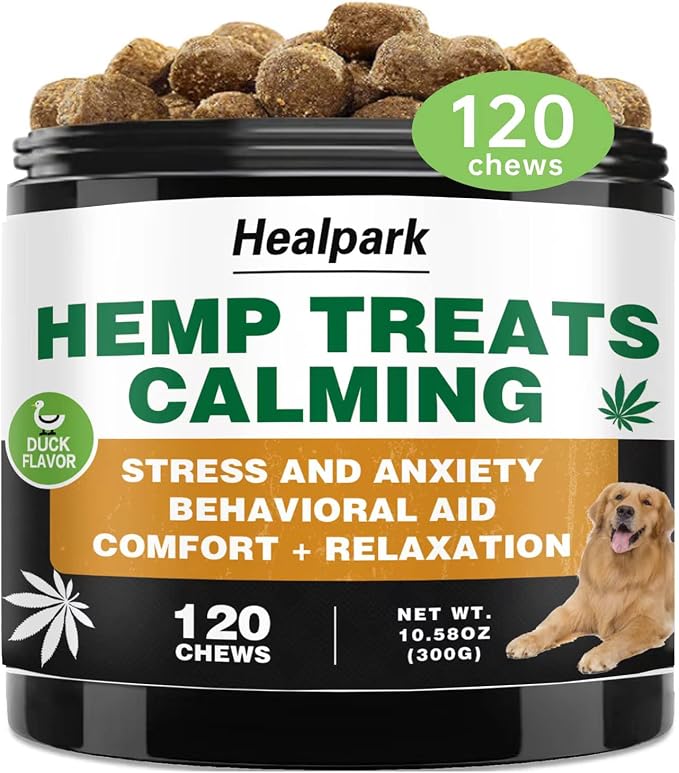 Hemp Calming Chews for Dogs with Anxiety and Stress, Valerian