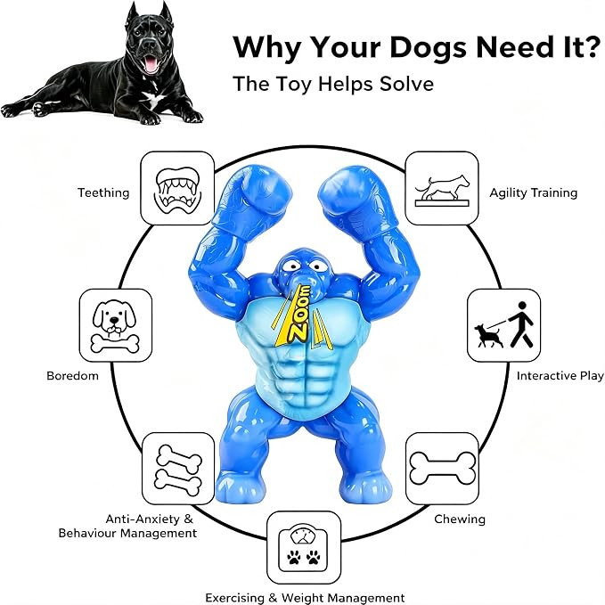 Furdog Dog Toys for Aggressive Chewers Indestructible Dog Toy for Large Dogs Tough Dog Toys to Keep Them Busy