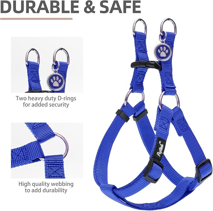PUPTECK No Pull Dog Harness Medium Sized Step-in Adjustable Puppy Vest | Soft Webbing Basic Halter with ID Tag for Outdoor Walking