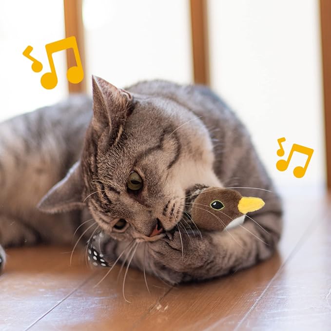Flapping Bird Cat Toy, Motion Activated with Catnip, 3 Modes & USB Rechargeable, Machine Washable Interactive Toy for Indoor Cats