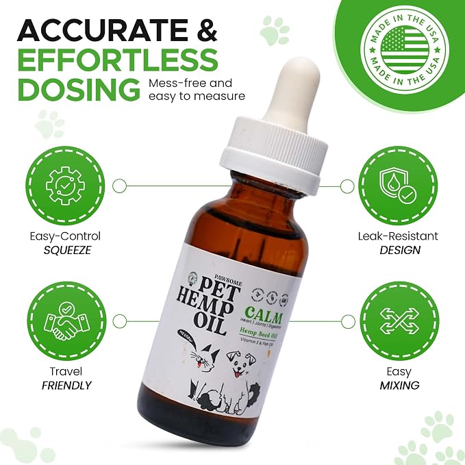 Hemp Oil for Dogs and Cats with Omega 3 & 6, Fish Oil & Vitamin E