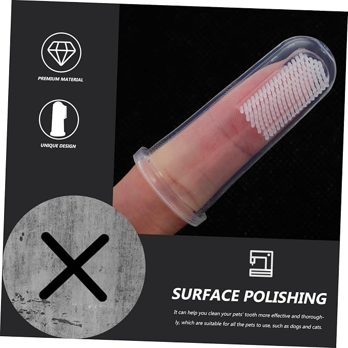 POPETPOP 10 Sets Silicone Pet Finger Toothbrushes for Dogs and Cats Ergonomic Soft Bristles for Cleaning Household Pet Dental Care Convenient Compact Design