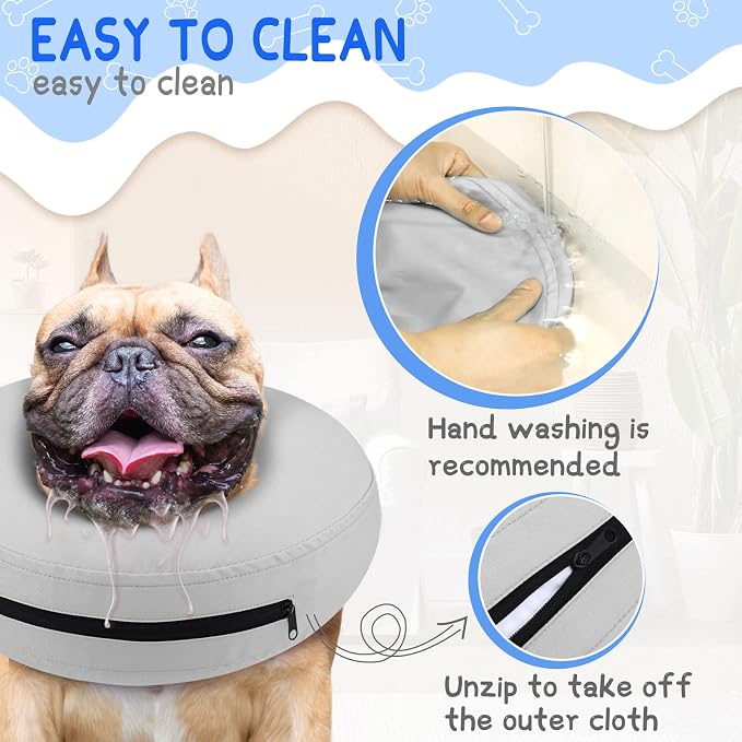 Supet Inflatable Dog Cone Collar Alternative After Surgery, Doggie Neck Donut Collar Recovery ECollar for Post Surgery, Soft Dog Cone for Small Medium Puppies Cats