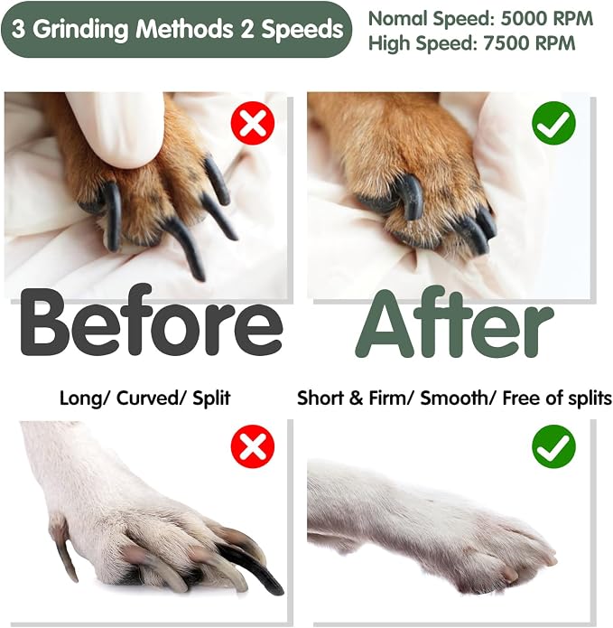 VIWIK 2-Speed Dog Nail Grinder, Upgrade Professional