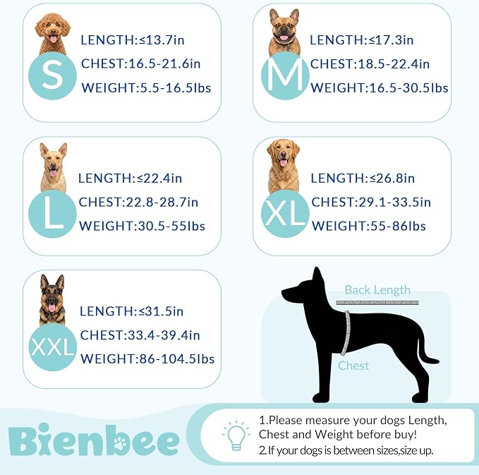 Bienbee Dog Bathrobe, Quick Drying Super Absorbent Pet Robes for Small Medium Large Dogs, Drying Coat for After Bath & Swim, Warm & Cozy Dogs Towels, Dog Puppy Bath Supplies, Light Green L