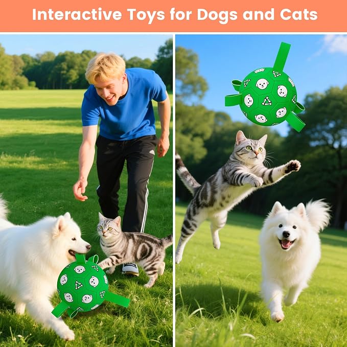 Dog Soccer Ball with Straps, 6in, Jolly Ball, Floating