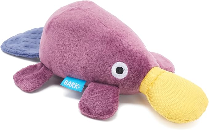BarkBox Drongo Platypus Dog Toy - for Small to Medium Dogs | Plush Rip & Reveal Toy with Whip-N-Flip Tail, 2 Squeakers & Hidden Bonus Toys Inside