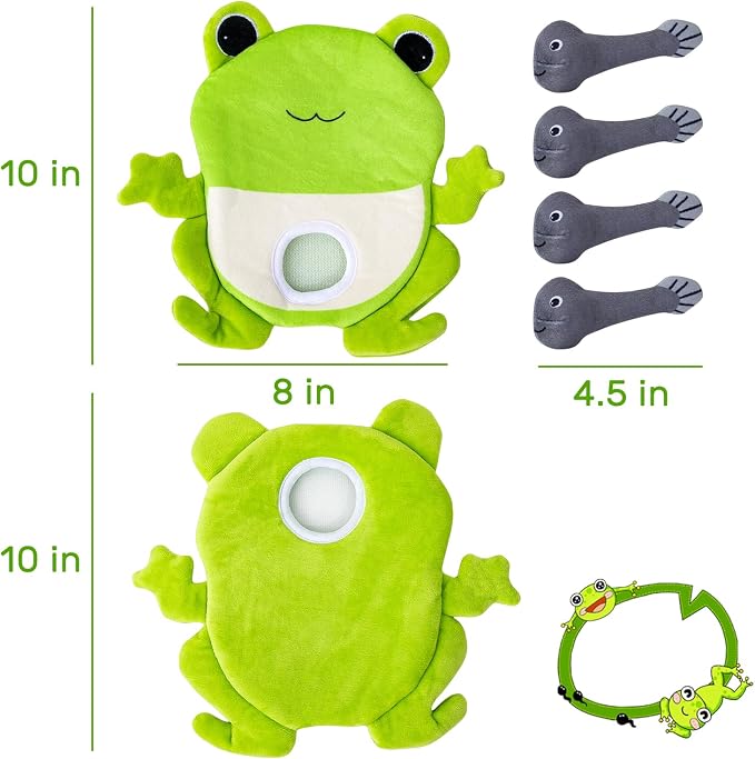 Hollypet Squeaky Hide and Seek Dog Toys for Small and Medium Dogs, Frog | Interactive Plush Stuffed Dog Squeak Toys for Small Medium Sized Dogs and Non-Aggressive Chewers, Puppy Teeth Clean Chew Toys