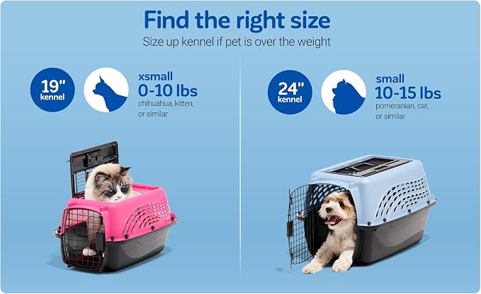 Petmate Dog Crate & Cat Carrier, 24in, Two Door, Pearl Tan