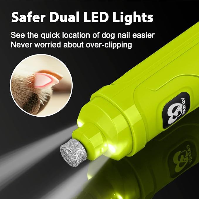 Casfuy New Version 2-Speed Dog Nail Grinder - Green