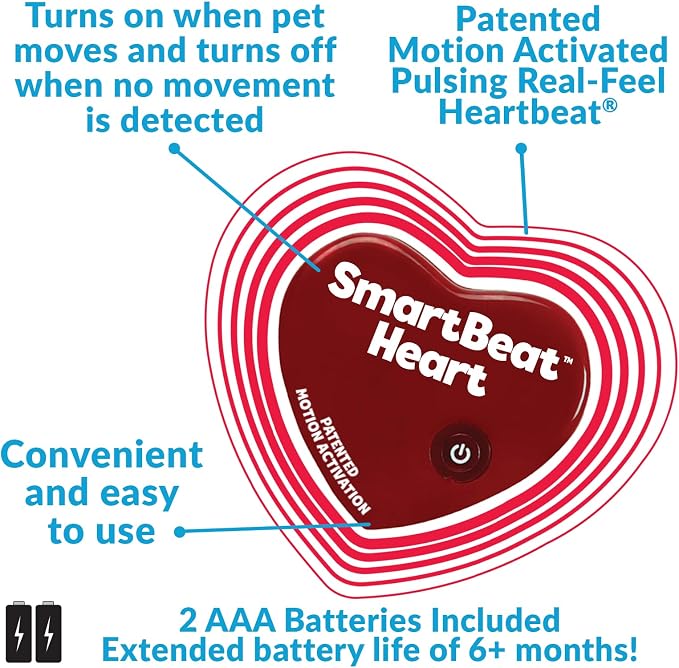 Snuggle Puppy SmartBeat Replacement Heart, Motion-Activated, 2 Modes | Replacement SmartBeat heart, motion-activated, 2 modes, 8-hour and 24-hour, batteries included, fits all Snuggle Puppy toys