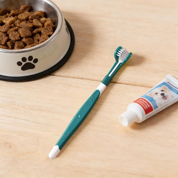 3 Sided Pet Toothbrush for Dogs&Cats, Dog Tooth Brush with Soft Bristles, Easy Teeth Cleaning & Dental Care, Removes Tartar & Bad Breath, Oral Care for Medium & Large Pets (6 Colors)