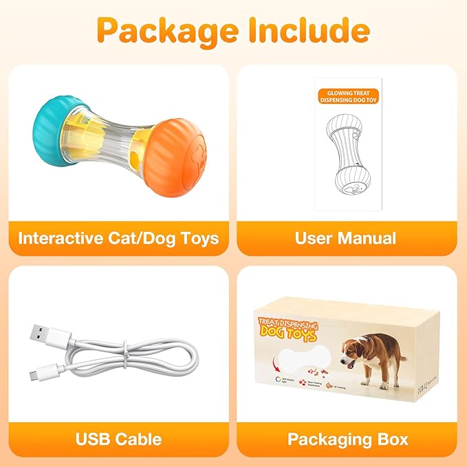LED Interactive Cat Puzzle Toys Rechargeable, Treat Dispensing cat Toy, Cat Treat Dispenser, Treat Dispensing Slow Feeder