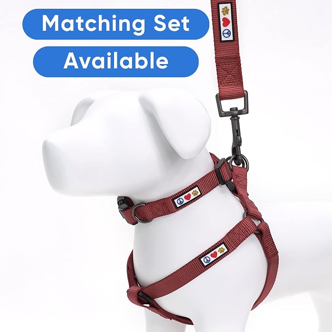 Pawtitas Solid Step-in Dog Harness – Adjustable No-Pull Vest for Puppies to Seniors, Safe & Comfortable XS Marsala