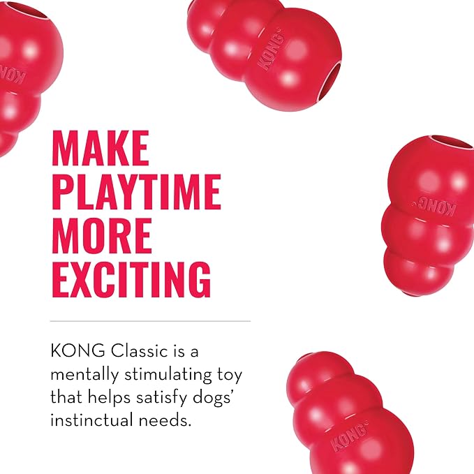 KONG Classic Stuffable Dog Toy Easy Treat Peanut Butter Spray - Fetch & Chew Toy for Dogs - with Dog Toy Filler Treat - for Hours of Fun & Enrichment - 8 oz - for Medium Dogs
