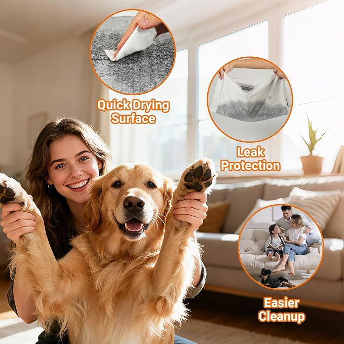 Charcoal Puppy Pads 23"x23" – 100 Count Extra Absorbent Black Puppy Pads, Charcoal Pee Pads for Dogs, Leak-Proof Puppy Training Pads & Dog Training Pads for Potty Training