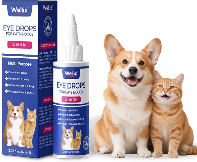 Wellix PET Dog Eye Drops for Dogs & Cats, 60ml