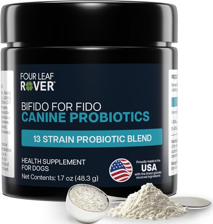 Four Leaf Rover Bifido for Fido - Dog Probiotics, S Boulardii, 50B CFU