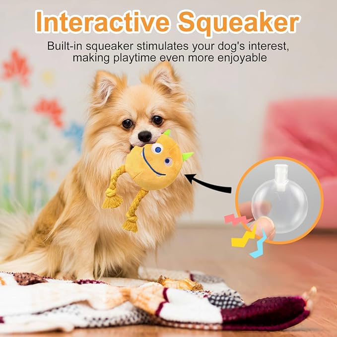 lilfrd 2 Pack Squeaky Rope Plush Dog Toys for Small Medium Puppies | Tug Chew Play, Boredom Relief, Small Medium Breeds, Puppy Toys to Keep Them Busy