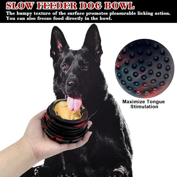 Yipetor Interactive Dog Chew Toy, Large Enrichment Frozen Treat Lick Ball | Durable Rubber, 3in1 Functional, Treat Fillable, IQ Puzzle, Separation Anxiety, Licking Clam, Dishwasher Safe, Slow Feeder