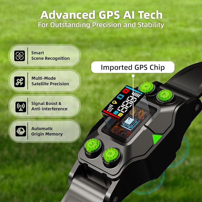 AEZ Smart Dog Collar, GPS Dog Tracker, Wireless Dog Fence System, GPS Fence Collar for Dogs with Beep Vibration Alert Modes, Radius 25-999 Yards for Over 15lbs Dogs, IPX7 Waterproof