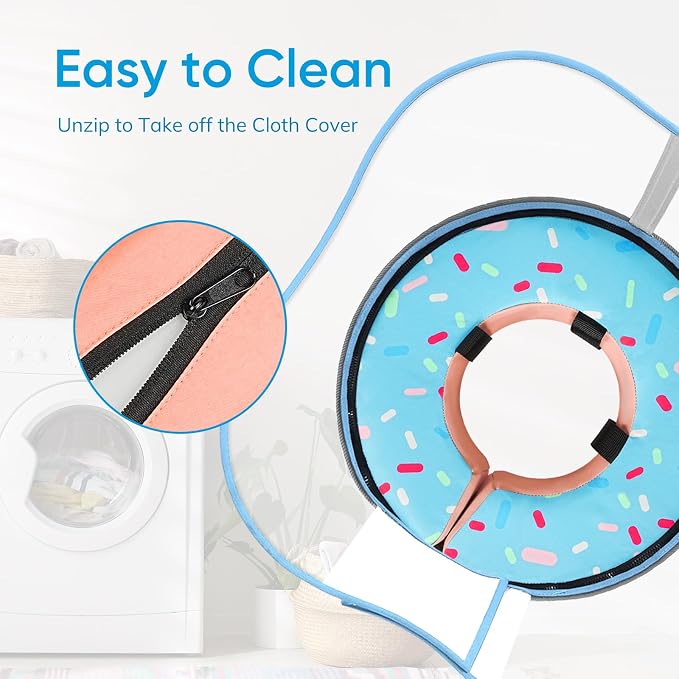 Supet Sponge Dog Cone Collar Stop Licking After Surgery, Dog Donut Collar | Adjustable Dog Recovery Collar Alternative, Detachable Shield, Soft, Comfy Cone, Neck Pillow for Large Dogs