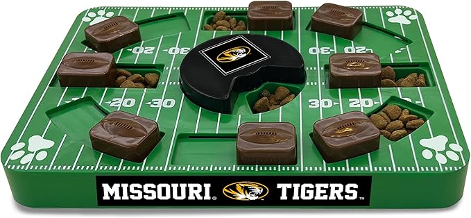 NCAA Puzzle Toy Slow Feeder, Puzzle Treat Dog Toy, Interactive Dog Treat Toy, Dog Puzzle Feeding Slow Toy (Missouri Tigers)