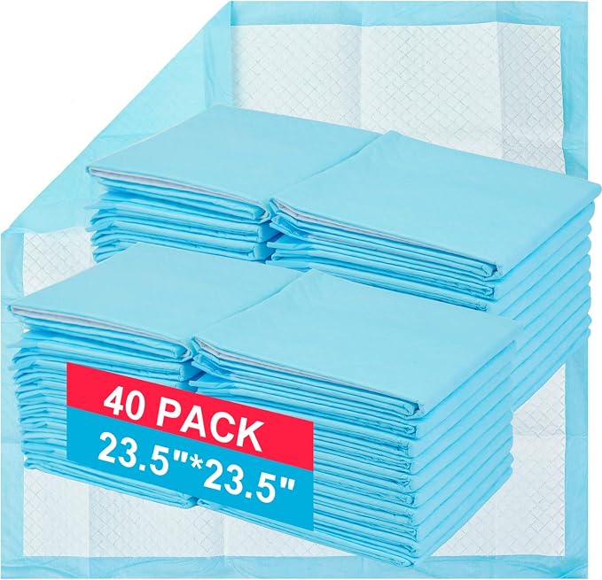Dog and Puppy Training Pads， Disposable Dog Pee Pads (40, 23.5"*23.5"(60*60cm))