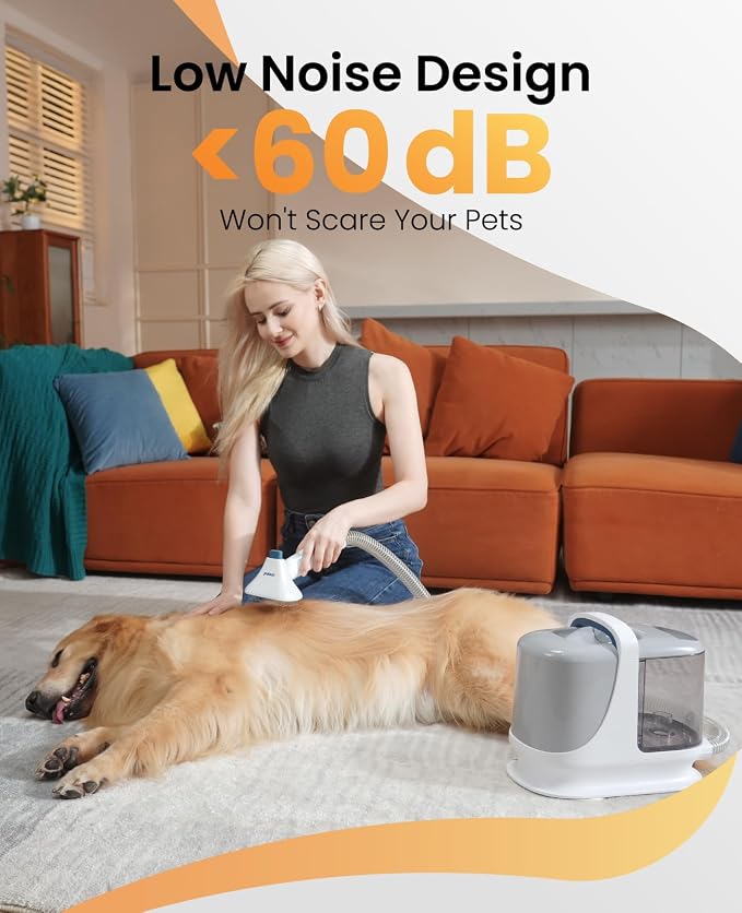 oneisall Dog Grooming Vacuum, 13000Pa Powerful 3L Dust Cup Pet Vacuum with Clipper Nail Grinder & Shedding Brush, 7 in 1 Dog Grooming Kits, Quiet, Large Capacity 3 Suction Levels, BM3