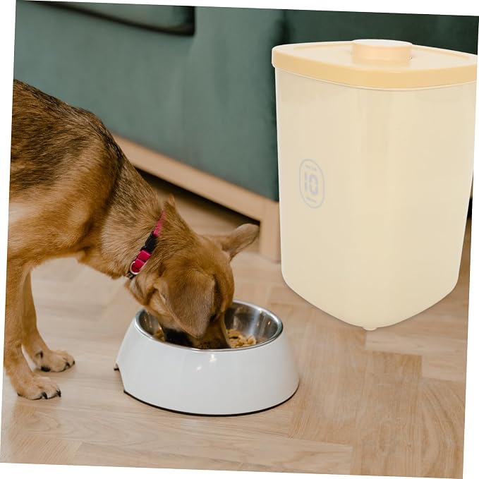 YARNOW Airtight Dog Food Storage Container Large Capacity Vacuum Sealed Cat Food Bin for, Large, Yellow
