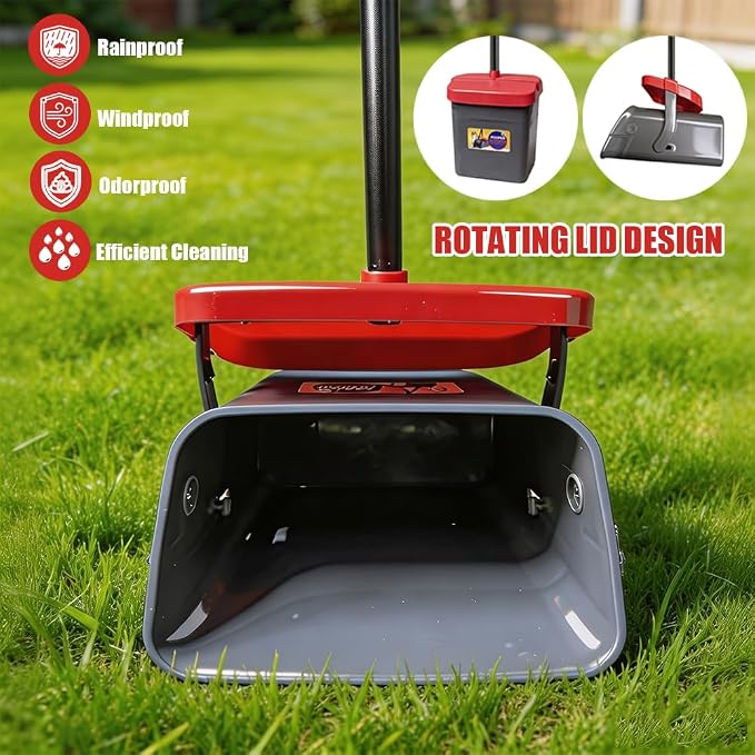 Pooper Scooper for Dogs, 46'' Long Handle Large & Small Breeds, Yard & Outside Waste Pickup, Rake with Bag Attachment & Holder, Litter Scooper, 100 Pet Waste Bags, Pet Supplies & Dog Accessories
