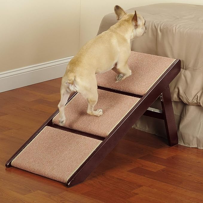 Pine Frame Dog RampSteps, 3 Step,Brown