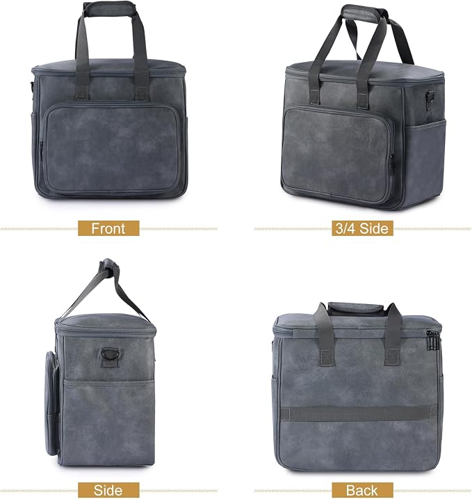 Lasaviin Leather Dog Travel Bag with Food Containers & Bowls