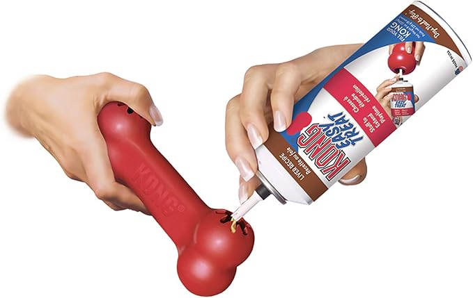 KONG Goodie Bone and Flyer Dog Toy Set, for Medium Dogs | A Two-Toy Set with a Treat-Holding Rubber Bone & a Soft Rebounding Flying Disc to Enrich Daily Playtime