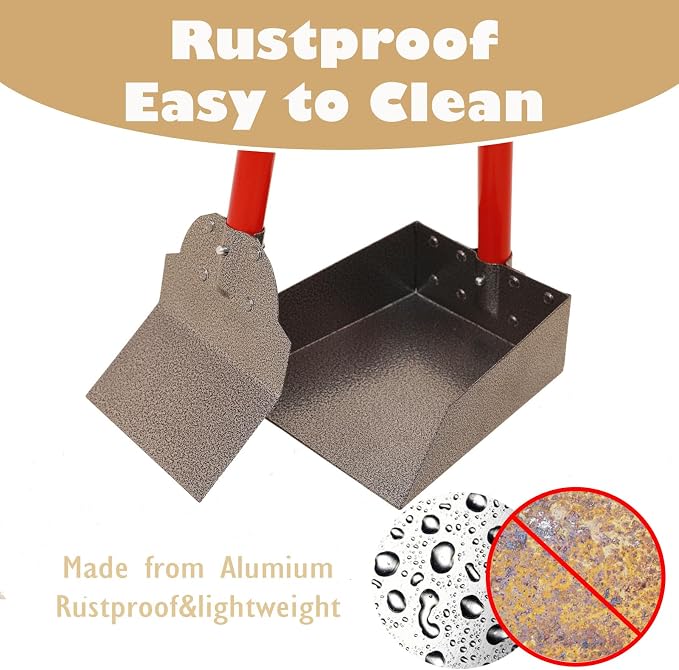 𝗫-𝗧𝗘𝗖𝗢𝗞𝗜𝗧 Pooper Scooper - 𝗗𝘂𝗿𝗮𝗯𝗹𝗲 & 𝗦𝘁𝘂𝗿𝗱𝘆 Spade&Tray Set with Long Handle,Great for Large Small and Multi Dogs,𝗡𝗼 𝗕𝗲𝗻𝗱 𝗗𝗼𝘄𝗻 Easy Cleanup,Use for Yard Grass Gravel Dirt