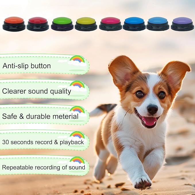 Gelabur Dog Buttons for Communication, Set of 8
