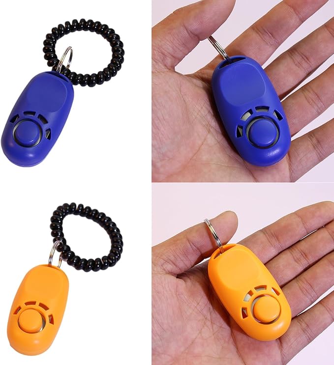 Dog Training Clicker, Stretch Wrist Rope, Blue