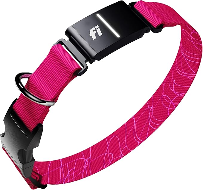 Fi Series 3+ GPS + Health Dog Collar, Pink, X-Small, 12-Month Membership | Smart GPS dog collar with live tracking, health & behavior, Escape Alerts, LED light. Waterproof and Apple Watch compatible.
