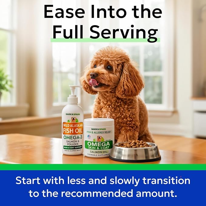 Omega 3 + Fish Oil for Dogs - Skin & Coat Support, Itch & Allergy Relief