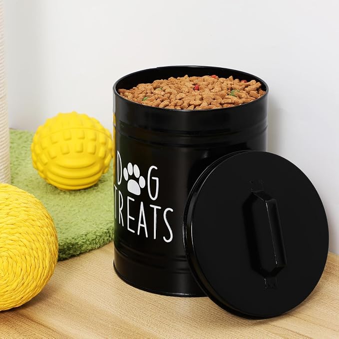 Hemoton 1piece Puppy Food Storage Canister Airtight Metal Dog Treat Holder for Rustic Farmhouse Kitchen Counter Easy to Clean and Maintain for Dog Snacks and Supplies