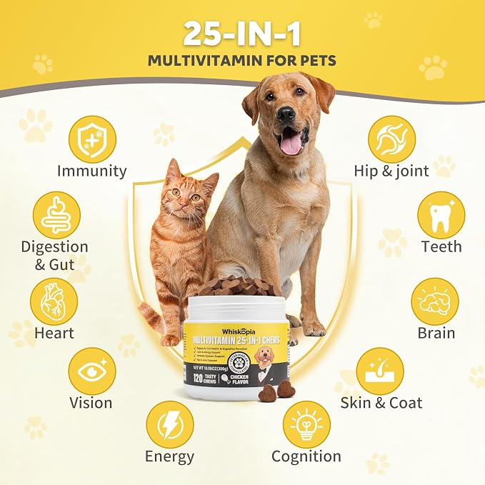 25-in-1 Dog Vitamins Supplements 120 Soft Chews