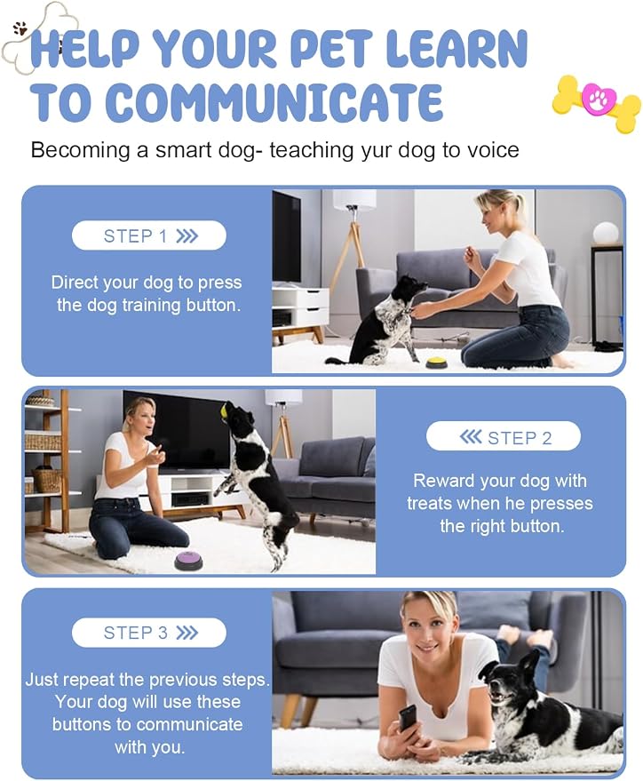 Dog Talking Button Set, 4 Pcs
