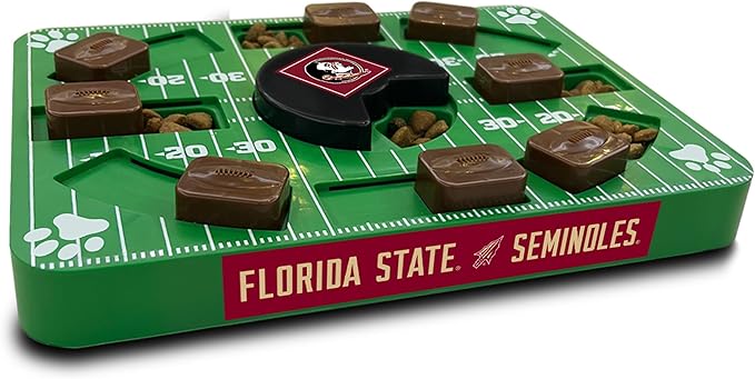 NCAA Puzzle Toy Slow Feeder, Puzzle Treat Dog Toy, Interactive Dog Treat Toy, Dog Puzzle Feeding Slow Toy (Florida State Seminoles)