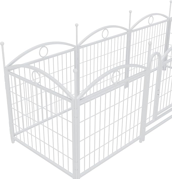 Dog Playpen Indoor 24 Inch 8 Panels Metal Dog Pen, Heavy Duty Pet Fence for Puppies and Adult Dogs, Foldable Exercise Pen with Secure Door, Durable Steel Construction for Indoor do