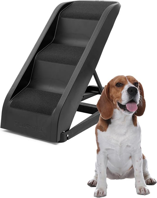 PetSafe Happy Ride Side Door Dog Stairs for Cars & SUVs, Foldable Back Seat Dog Steps with 3 Heights | Adjusts to 3 Heights for Cars, Trucks & SUVs, Textured Non-Slip Steps, Folds for Easy Storage, Supports Dogs up to 200 Lb